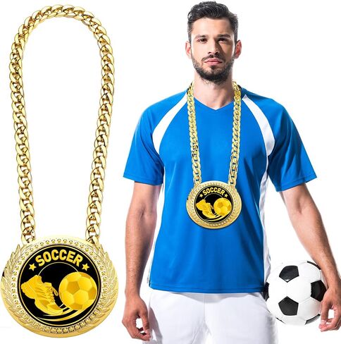 Tondiamo Sports MVP Turnover Chain Medal 6" Big Gold Champ Award Necklace Chain Baseball Basketball Football Soccer Softball Volleyball Sports Competitions Prize Gifts and Party Favors in Saudi Arabia