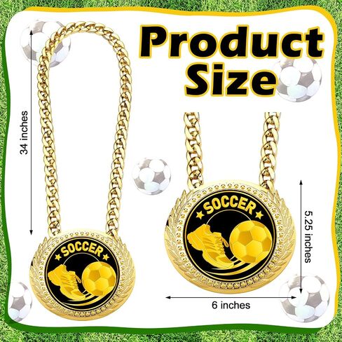 Tondiamo Sports MVP Turnover Chain Medal 6" Big Gold Champ Award Necklace Chain Baseball Basketball Football Soccer Softball Volleyball Sports Competitions Prize Gifts and Party Favors in Saudi Arabia
