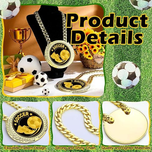 Tondiamo Sports MVP Turnover Chain Medal 6" Big Gold Champ Award Necklace Chain Baseball Basketball Football Soccer Softball Volleyball Sports Competitions Prize Gifts and Party Favors in Saudi Arabia