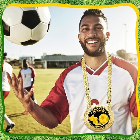 Tondiamo Sports MVP Turnover Chain Medal 6" Big Gold Champ Award Necklace Chain Baseball Basketball Football Soccer Softball Volleyball Sports Competitions Prize Gifts and Party Favors in Saudi Arabia