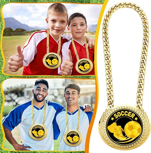 Tondiamo Sports MVP Turnover Chain Medal 6" Big Gold Champ Award Necklace Chain Baseball Basketball Football Soccer Softball Volleyball Sports Competitions Prize Gifts and Party Favors in Saudi Arabia