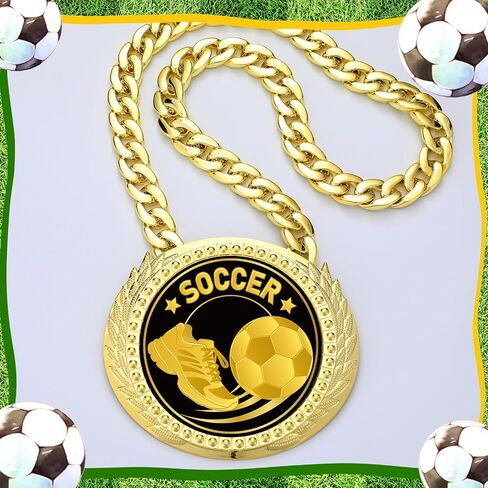 Tondiamo Sports MVP Turnover Chain Medal 6" Big Gold Champ Award Necklace Chain Baseball Basketball Football Soccer Softball Volleyball Sports Competitions Prize Gifts and Party Favors in Saudi Arabia