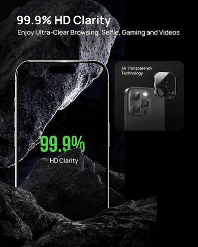 SODI Screen Protector + Camera Lens Protector for iPhone 16 pro [6.3''], Auto-Alignment OneTouch Tempered Glass, 30 seconds Installation, Bubble Free, Case Friendly, Anti-Scratch [2+2 Pack] in Saudi Arabia