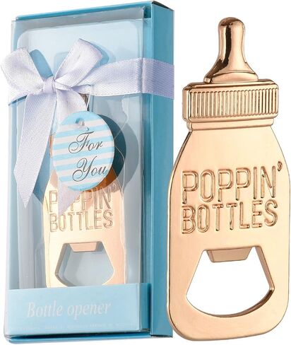 6 pcs Baby Shower Return Gifts for Guest Supplies Poppin Baby Bottle Shaped Bottle Opener Wedding Favor with Exquisite Packaging Party Souvenirs Gift Decorations by WeddParty (White 6pcs) in Saudi Arabia