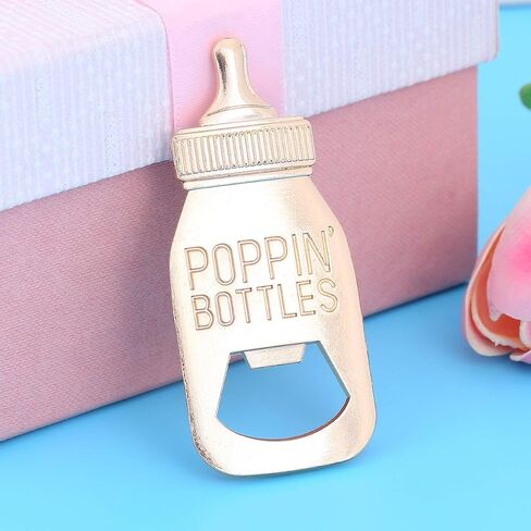 6 pcs Baby Shower Return Gifts for Guest Supplies Poppin Baby Bottle Shaped Bottle Opener Wedding Favor with Exquisite Packaging Party Souvenirs Gift Decorations by WeddParty (White 6pcs) in Saudi Arabia
