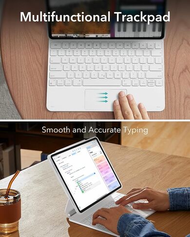 حافظة ESR iPad Pro 11 بوصة مع لوحة مفاتيح (M4، 2024)، حافظة لوحة مفاتيح iPad Pro 11 (الجيل الخامس) مع حامل مغناطيسي سهل الضبط، أوضاع عمودية/أفقية، حافظة واقية قابلة للإزالة، سلسلة Rebound 360، أرجواني in Saudi Arabia