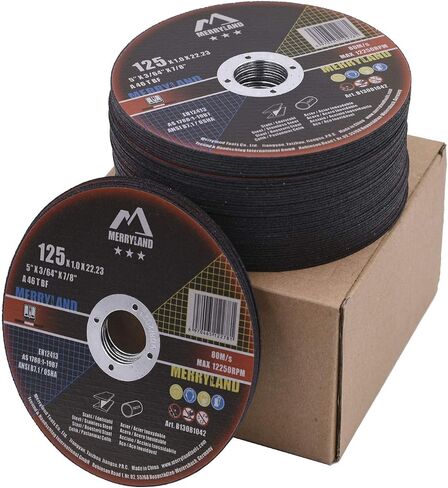 Merryland Cut Off Wheel 5 inch for Angle Grinder, Metal Cutting Wheel 5 X .045 X 7/8 Ultra Thin 50 Pack, Iron Stainless Steel Cutting Disc, Bravo-Line B13081042 in Kuwait