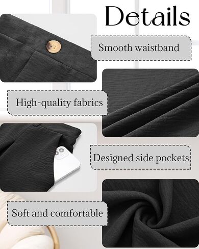 Neer Women's Plus Size Wide Leg Pants, Elastic High Waist Palazzo Pants Casual Business Trousers with Pockets in Saudi Arabia