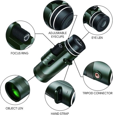 Monocular Telescope monoculars for Adults High Powered 80x100 High Powered Monocular Monoculars for Hiking Hunting Stargazing in Kuwait