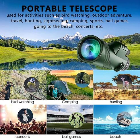 Monocular Telescope monoculars for Adults High Powered 80x100 High Powered Monocular Monoculars for Hiking Hunting Stargazing in Kuwait