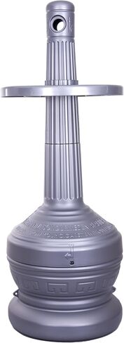 Industrial Outdoor Ashtray, 5 Gallon Self-Extinguishing Butt Receptacle, Standing Ash Disposal Can, Butt Container with Glass Holder, 15" Diameter x 40" Height, Gray in Saudi Arabia