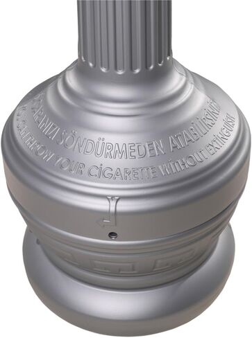 Industrial Outdoor Ashtray, 5 Gallon Self-Extinguishing Butt Receptacle, Standing Ash Disposal Can, Butt Container with Glass Holder, 15" Diameter x 40" Height, Gray in Saudi Arabia