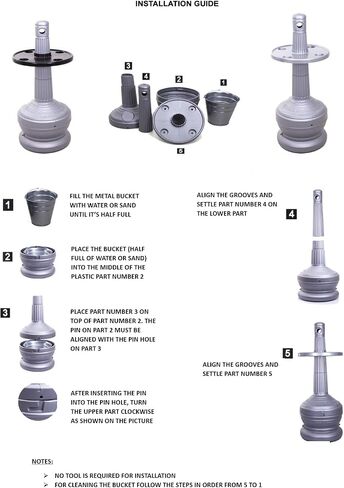 Industrial Outdoor Ashtray, 5 Gallon Self-Extinguishing Butt Receptacle, Standing Ash Disposal Can, Butt Container with Glass Holder, 15" Diameter x 40" Height, Gray in Saudi Arabia
