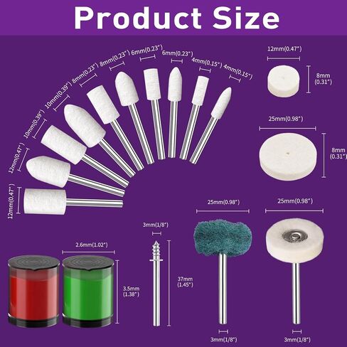 114 PCS Polishing Kit with 2Pcs Polishing Compound for Dremel, Abrasive Buffing Wheels Polishing Bits for Rotary Tool Accessories with 1/8 Inch Shank, Sanding Kit for Metal Wood Watch Jewelry Brass in Kuwait