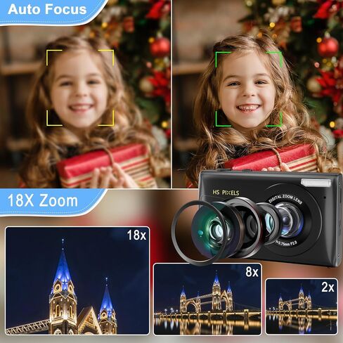 كاميرا رقمية صغيرة الحجم للأطفال: كاميرا فيديو بدقة 64 ميجابكسل بدقة 4K مع بطاقة MicroSD سعة 32 جيجابايت وتكبير رقمي 18X ونقطة تركيز تلقائي وكاميرا تصوير للفتيات والأولاد هدية عيد الميلاد - وردي in Kuwait