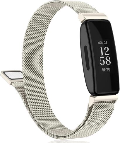 Amzpas bands Compatible for Fitbit Inspire 2 Bands Women Men, Stainless Steel Mesh Loop Adjustable Magnetic Wristband Replacement Strap for Fitbit Inspire 2 / Inspire HR/Inspire Fitness Tracker in Saudi Arabia