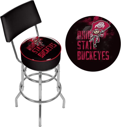 NCAA Ohio State University "Smoking Brutus" Padded Swivel Bar Stool with Back in Saudi Arabia