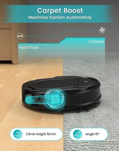 Lefant Robot Vacuum Cleaner with 2200Pa Powerful Suction,120 Mins,WiFi/Alexa/APP/Bluetooth,Schedule Cleaning,Slim Self-Charging Robotic Vacuum Cleaner for Home,Pet Hair,Hard Floors in Saudi Arabia