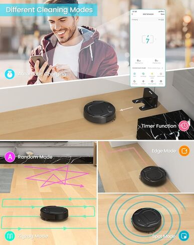 Lefant Robot Vacuum Cleaner with 2200Pa Powerful Suction,120 Mins,WiFi/Alexa/APP/Bluetooth,Schedule Cleaning,Slim Self-Charging Robotic Vacuum Cleaner for Home,Pet Hair,Hard Floors in Saudi Arabia