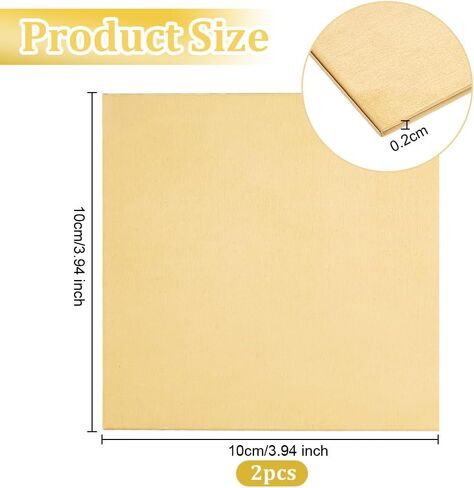 OLYCRAFT 2Pcs Brass Sheet 50x100mm Gold Brass Sheet 2mm Thick Rectangle Raw Brass Sheet Material Rectangle Metal Brass Sheet Blank Metal Sheet for Metal Stamping Models Repairs DIY Crafts in Saudi Arabia