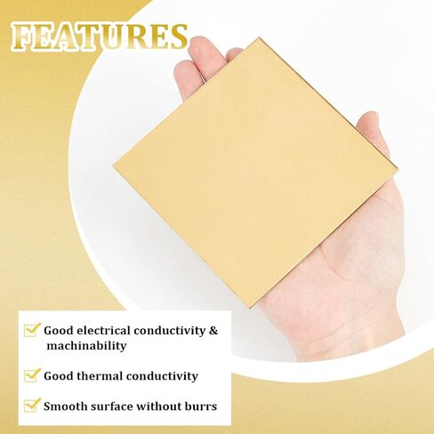 OLYCRAFT 2Pcs Brass Sheet 50x100mm Gold Brass Sheet 2mm Thick Rectangle Raw Brass Sheet Material Rectangle Metal Brass Sheet Blank Metal Sheet for Metal Stamping Models Repairs DIY Crafts in Saudi Arabia