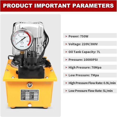 10000PSI 750 واط 220 فولت/380 فولت 7L مضخة هيدروليكية كهربائية مزدوجة التمثيل لوحة يدوية التعامل مع ماسورة زيت 3 متر in Kuwait