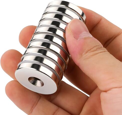 DIYMAG Strong Neodymium Disc Magnets, Rare Earth Magnets with Hole for Kitchen Cabinet, Tool Storage, Office and Crafts, Disc Button Magnet, 0.32 inch & 0.47 inch & 0.59 inch Diameter, 45 PCS in Kuwait