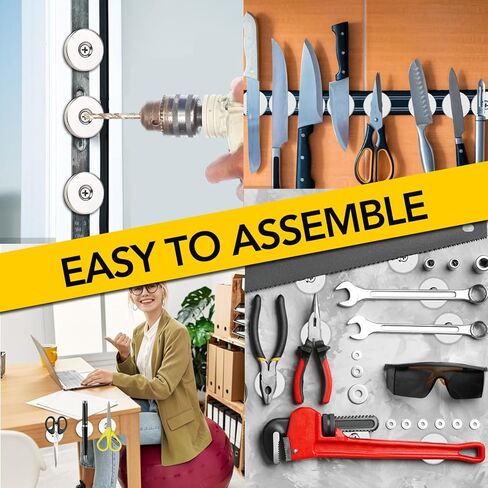 DIYMAG Strong Neodymium Disc Magnets, Rare Earth Magnets with Hole for Kitchen Cabinet, Tool Storage, Office and Crafts, Disc Button Magnet, 0.32 inch & 0.47 inch & 0.59 inch Diameter, 45 PCS in Kuwait