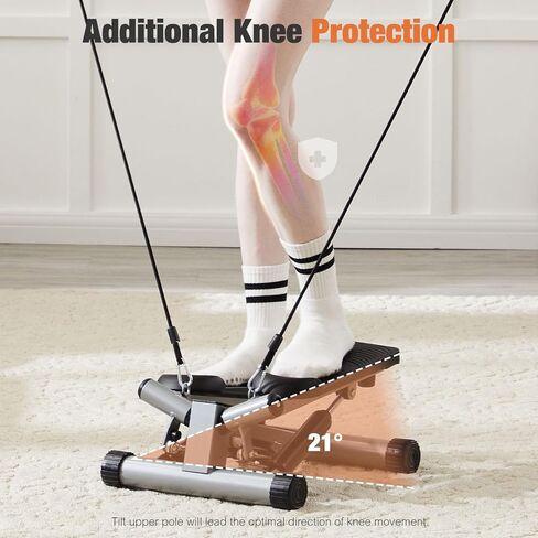 سويت كريسبي ميني ستاير ستيبرز مع أشرطة مقاومة للتمرين في المنزل، آلة ستيبر محمولة للتمرين لكامل الجسم، سعة 265 رطل in Kuwait