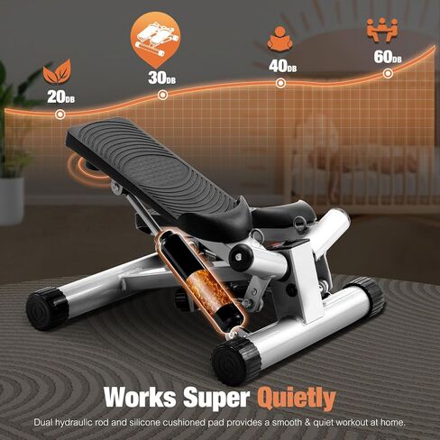 سويت كريسبي ميني ستاير ستيبرز مع أشرطة مقاومة للتمرين في المنزل، آلة ستيبر محمولة للتمرين لكامل الجسم، سعة 265 رطل in Kuwait