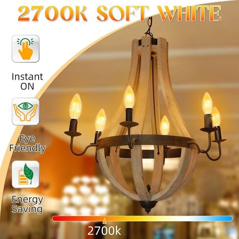 E12 Candelabra Bulb 40 watt, E12 LED Bulb Non-Dimmable Chandelier Light Bulbs, B10 Candle Light Bulbs 2700K Soft White, 90+CRI, 400LM, Cear Glass, 12 Pack in Kuwait