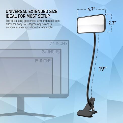 Clip On Security Cubicle Mirror, Computer Cubicle Office Desk Mirror to See Behind You, Convex Cubicle Mirror for Personal Safety and Security Desk Rear View Monitors or Anywhere (4.6" x 2.3") (1PCS) in Kuwait