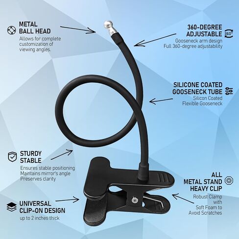 Clip On Security Cubicle Mirror, Computer Cubicle Office Desk Mirror to See Behind You, Convex Cubicle Mirror for Personal Safety and Security Desk Rear View Monitors or Anywhere (4.6" x 2.3") (1PCS) in Kuwait