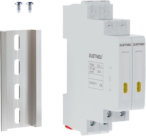قطعتان من ضوء مؤشر تثبيت السكك الحديدية C45 DIN، 3 مصابيح مؤشر LED، مصباح إشارة 110 فولت تيار متردد/تيار مستمر، مع سكة ​​DIN ومسامير 80 مم، ضوء مثالي للإشارة إلى حالة الدائرة، CE (أحمر، أخضر، أصفر) in Kuwait