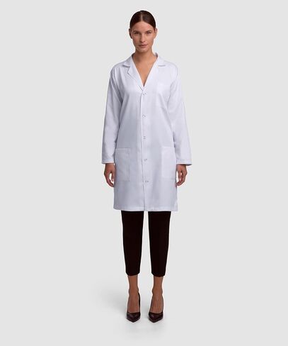 Professional Unisex 100% Cotton Lab Coat for Men and Women, Multiple Pockets, Classic Fit, Snap Closing, 40" Length in Saudi Arabia