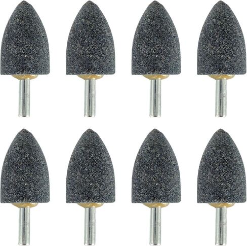 25 mm Cone Shape Grinding Stone，1/4" Shank Aluminum Oxide Mounted Grinding Stones, Aluminum Oxide Grinding Point for for Grinding, Polishing，Deburring Ferrous Metals(8 Pcs) in Saudi Arabia