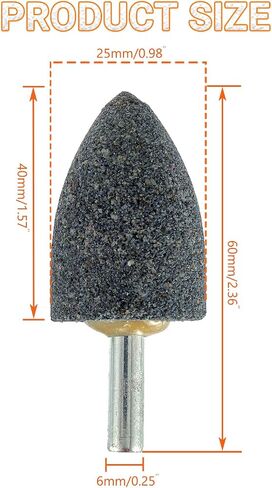 25 mm Cone Shape Grinding Stone，1/4" Shank Aluminum Oxide Mounted Grinding Stones, Aluminum Oxide Grinding Point for for Grinding, Polishing，Deburring Ferrous Metals(8 Pcs) in Saudi Arabia