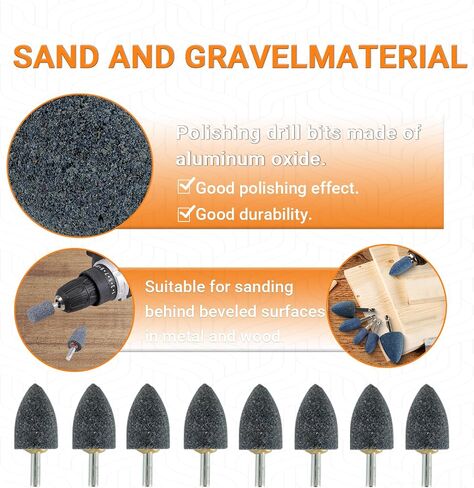 25 mm Cone Shape Grinding Stone，1/4" Shank Aluminum Oxide Mounted Grinding Stones, Aluminum Oxide Grinding Point for for Grinding, Polishing，Deburring Ferrous Metals(8 Pcs) in Saudi Arabia