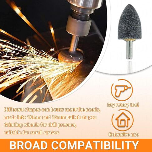 25 mm Cone Shape Grinding Stone，1/4" Shank Aluminum Oxide Mounted Grinding Stones, Aluminum Oxide Grinding Point for for Grinding, Polishing，Deburring Ferrous Metals(8 Pcs) in Saudi Arabia