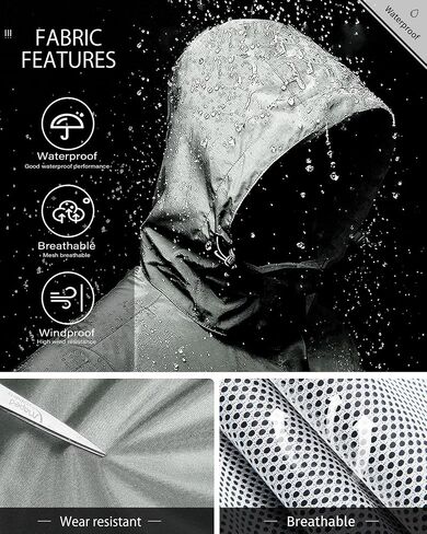 iCreek Rain Jacket Men's Lightweight with Hood Packable Waterproof Raincoat Breathable Antistorm Jacket Windbreaker in Saudi Arabia