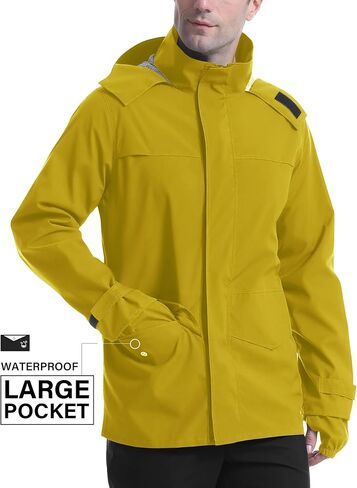 iCreek Rain Jacket Men's Lightweight with Hood Packable Waterproof Raincoat Breathable Antistorm Jacket Windbreaker in Saudi Arabia