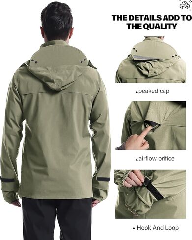 iCreek Rain Jacket Men's Lightweight with Hood Packable Waterproof Raincoat Breathable Antistorm Jacket Windbreaker in Kuwait