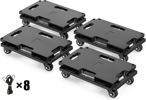 SOLEJAZZ Moving Furniture Dolly Connectable, 440 LBS Capacity Piano Dolly, Heavy Duty 4 Wheel Cart for Heavy Furniture, Black, 1 Pack in Saudi Arabia
