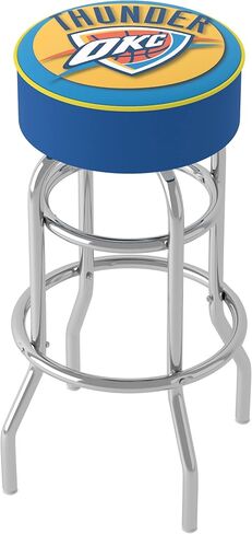 Trademark Global Bar Stool - Oklahoma City Thunder Logo Stool with Foam Padded Seat - Swivel Chair for Game Room, Garage, or Home Bar in Saudi Arabia