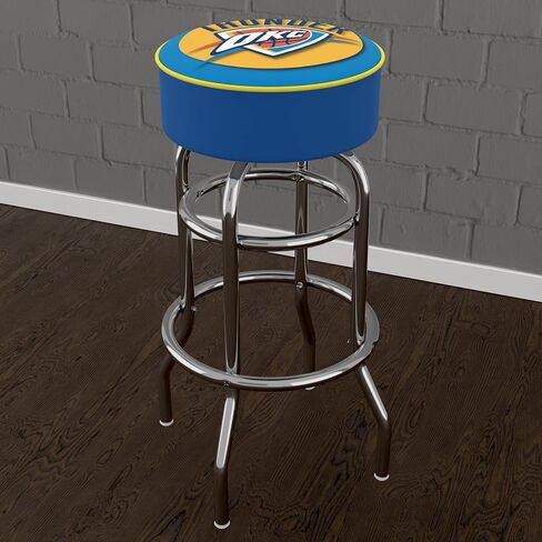 Trademark Global Bar Stool - Oklahoma City Thunder Logo Stool with Foam Padded Seat - Swivel Chair for Game Room, Garage, or Home Bar in Saudi Arabia