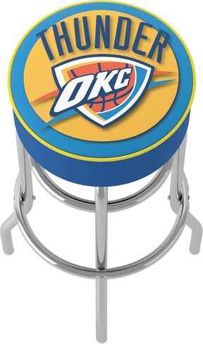 Trademark Global Bar Stool - Oklahoma City Thunder Logo Stool with Foam Padded Seat - Swivel Chair for Game Room, Garage, or Home Bar in Saudi Arabia