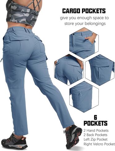 WENRONSTA Women's Hiking Pants Lightweight Quick Dry Waterproof UPF 50+ Camping Fishing Outdoor Work Cargo Pants in Kuwait