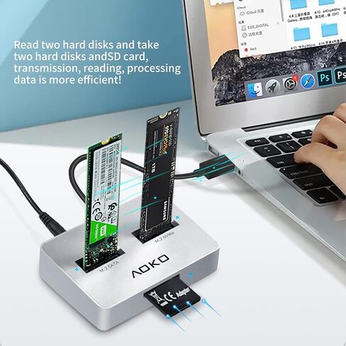 M.2 NVMe and SATA HDD/SSD Reader Adapter, External Hard Drive Reader for Universal NVMe SSD and 2.5/3.5 Inch SATA III Drives (Not Support Clone) in Saudi Arabia