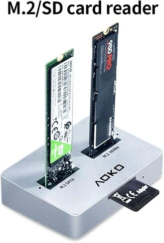 M.2 NVMe and SATA HDD/SSD Reader Adapter, External Hard Drive Reader for Universal NVMe SSD and 2.5/3.5 Inch SATA III Drives (Not Support Clone) in Saudi Arabia