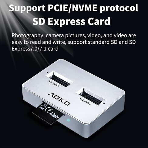 M.2 NVMe and SATA HDD/SSD Reader Adapter, External Hard Drive Reader for Universal NVMe SSD and 2.5/3.5 Inch SATA III Drives (Not Support Clone) in Saudi Arabia